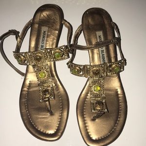 Manolo Blahnik Kitten Heel Sandals